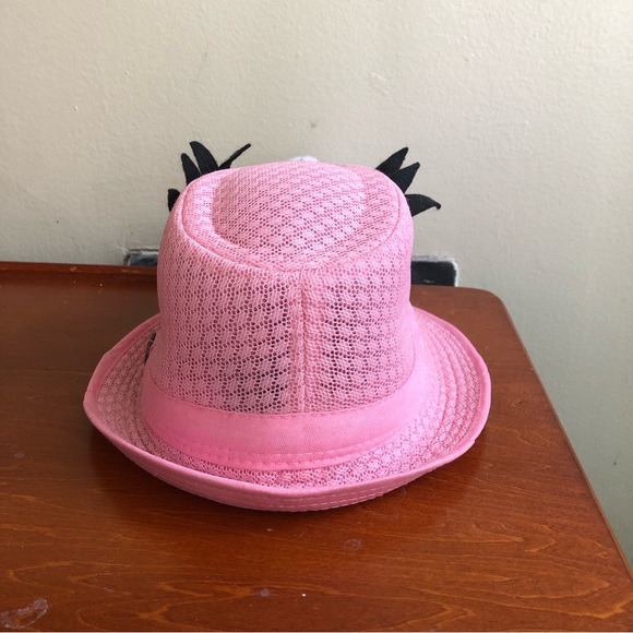 Hana Light Mesh Pink Fedora Style Flamingo Hat - Picture 4 of 10
